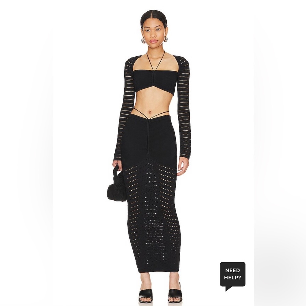 NBD Kai Knit Top and Skirt in Black- Top/ Size Medium Skirt/ Size Small